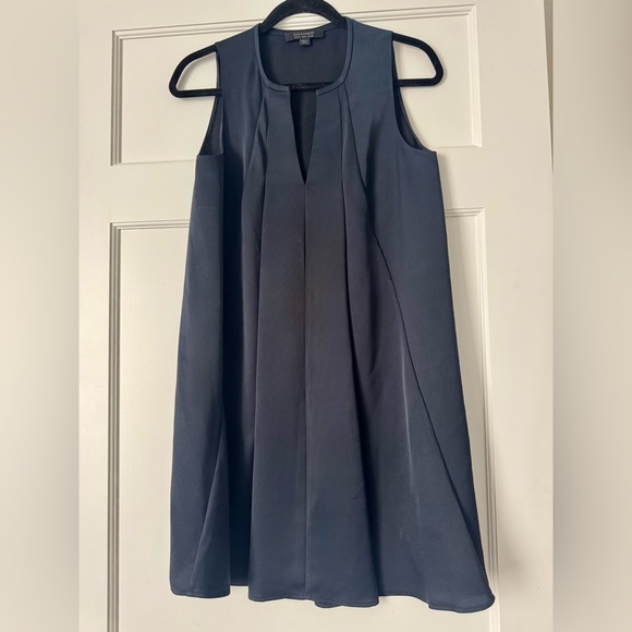 All Saints Navy Blur Sleeveless Mini Dress - Size 6 - Picture 4 of 7
